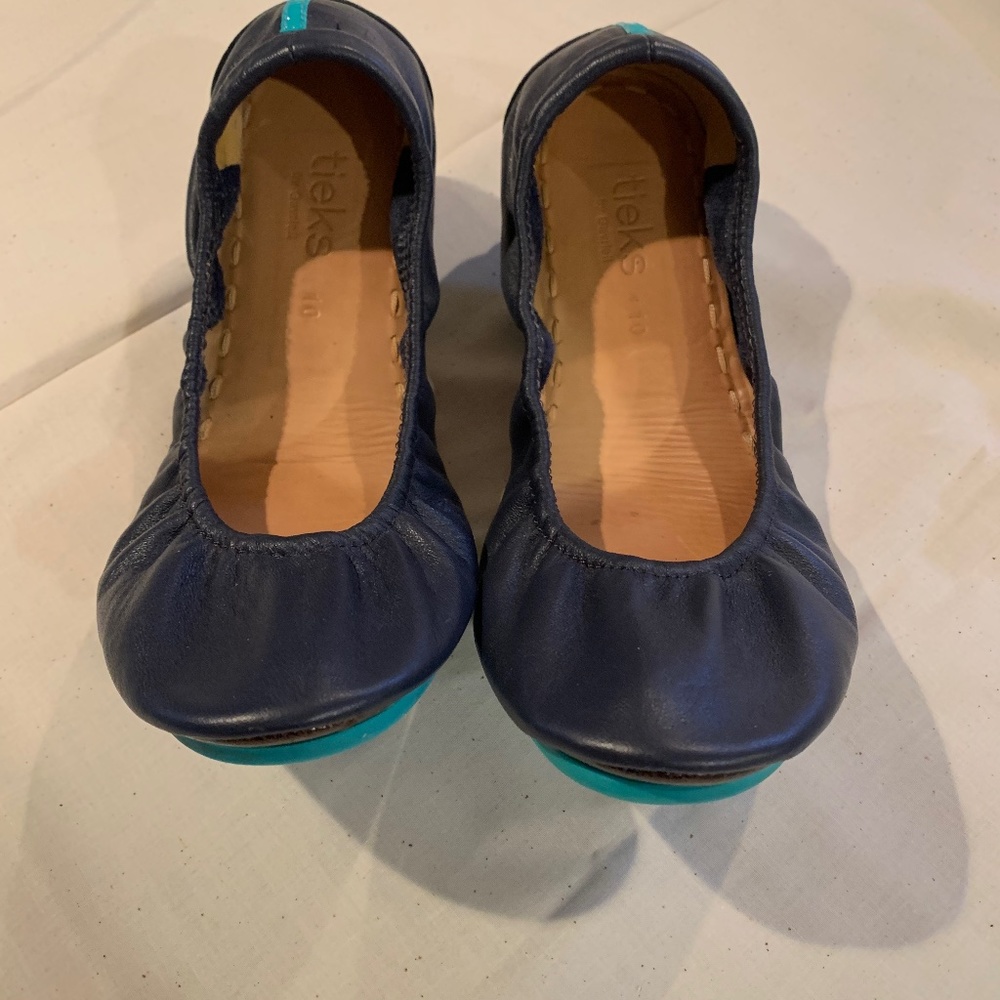 Tieks navy blue soft leather ballet flats size 10